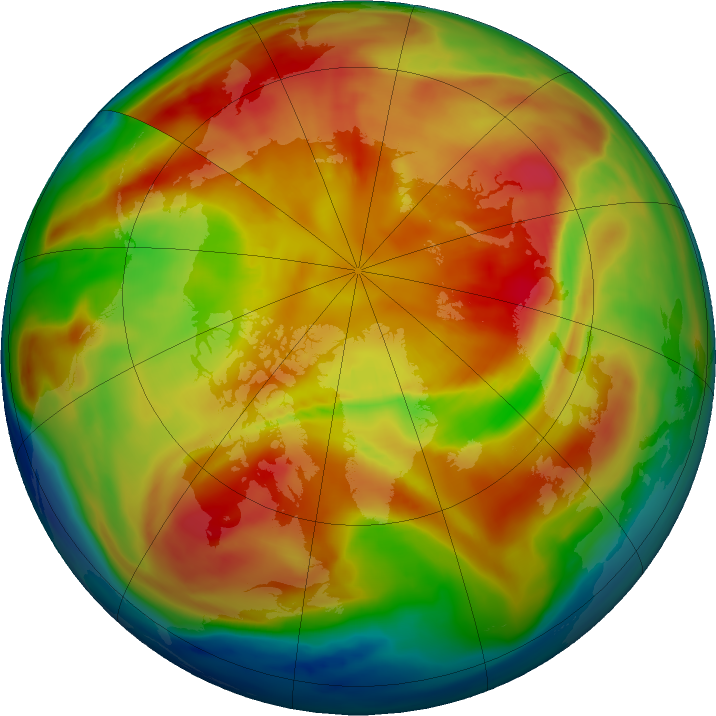 Arctic ozone map for 05 March 2019
